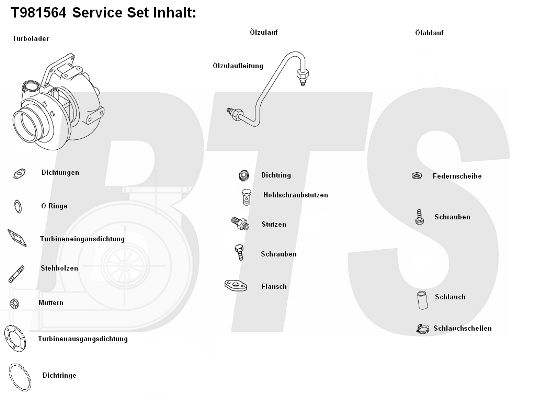 BTS TURBO Kompressor,ülelaadimine T981564